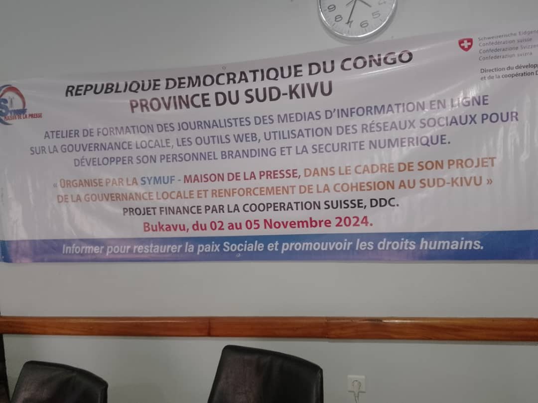 Bukavu: SYMUF forme les journalistes des médias en ligne sur la gouvernance locale.