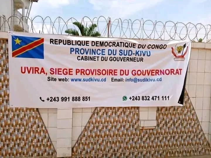 Occupation de Bukavu par les troupes de l&rsquo;AFC/M23 : Le siège provisoire du Gouvernorat et des institutions publiques du Sud-kivu enfin installé à Uvira.