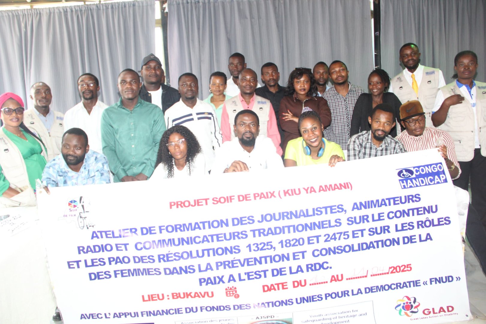 Sud-Kivu : Congo Handicap renforce les capacités des journalistes sur le contenu des résolutions 1325, 1820 et 2474