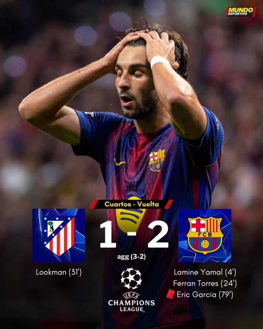 Ligue des Champions : Victoire insuffisante du FC Barcelone face à l’Atlético, élimination frustrante malgré une belle performance