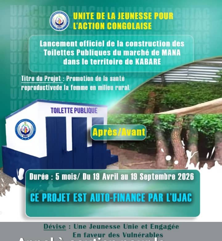 Kabare : l’UJAC mobilise la jeunesse et les notables pour la construction des latrines modernes au marché de Mana
