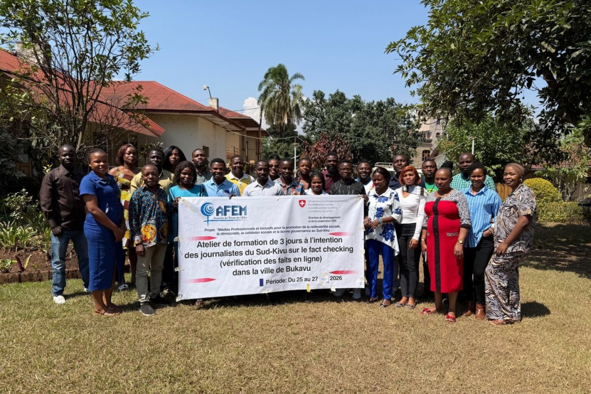 Sud-Kivu : 30 journalistes outillés par l’AFEM en vérification des faits s’engagent à vérifier toute information avant publication